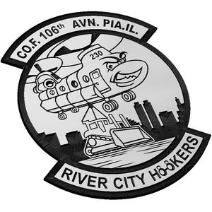 Pioria Illinois 106th River City Hookers Patch SVG, Militair, Veteraan, VS, Luchtvaart, Airborne, Vector, Lasergraveren, CNC, Cricut