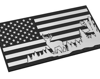 Bow Hunter American Flag SVG, Outdoorsman, Hunting, Whitetail, mule Deer, Patriotic, Country,Vector, Laser Engraving, CNC, Cricut, Glowforge
