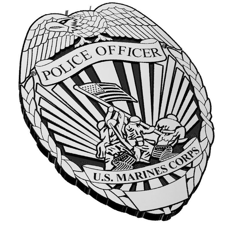 U.S. Marine Corps Police Officer Badge SVG Iwo Jima Veteran | Etsy