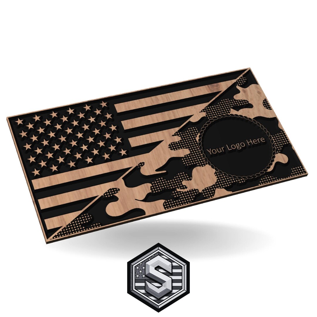 American Flag Split Camo SVG: Custom Logo Laser Cut File - Etsy