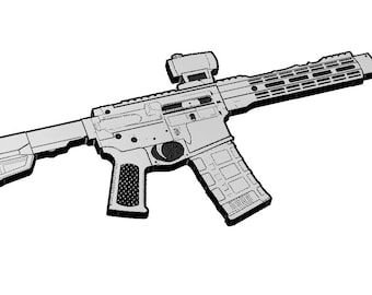 AR-15C Rifle SVG, Laser Cut File, Cricut, Glowforge