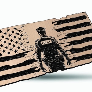 Polizist Rustikale Amerikanische Flagge, Amerikanische Flagge, USA, Polizist, Blau Leben, Blauer Kragen, SVG, Laser Gravur, CNC, Cricut
