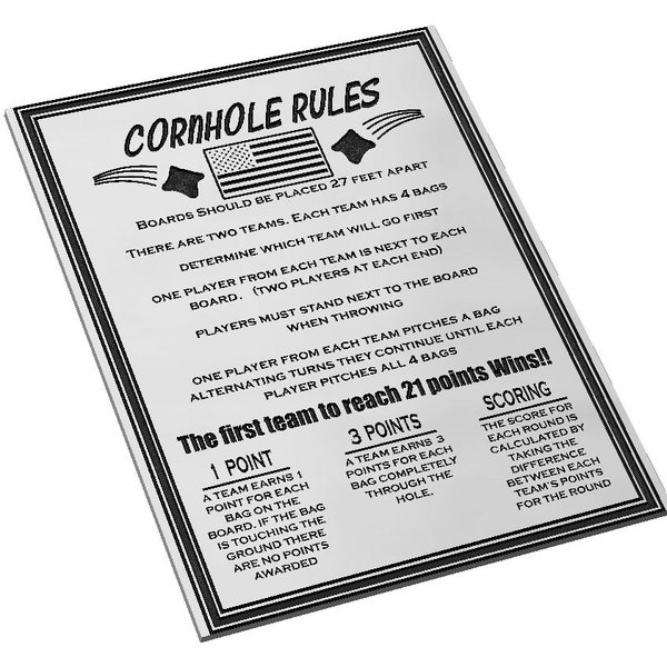 Cornhole Game Rules Plaque SVG, Bags, House Rules, Tournament, Game, Backyard, Boards, Vector, Laser Engraving, CNC, Cricut, Glowforge
