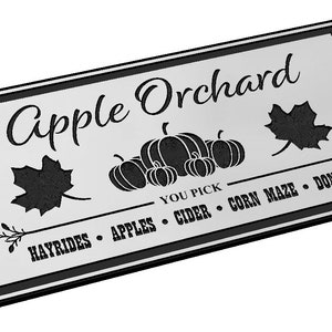 Apple Orchard Sign SVG, outono, estações, fazenda, Hayrides, cidra, donuts, labirinto de milho, decoração, folhas, vetor, gravação a laser, CNC, Cricut