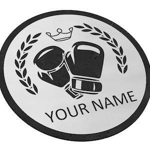 Guante de boxeo placa de identificación SELLO SVG, Lucha, Juegos Olímpicos, Mayweather, Noche de lucha, Vector, Grabado láser, CNC, Cricut, Glowforge