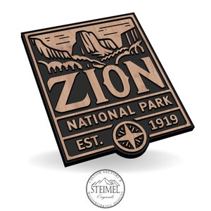 Panneau du parc national de Zion, Nature, Parc national, Animaux, Utah, 1919, Vectoriel, Gravure laser, CNC, Cricut, Glowforge