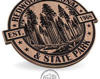 Bord Redwood National Park, lasergesneden SVG-bestand, CNC Cricut