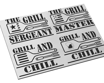 Grill Series Signs SVG, BBQ Grill and Chill Vector (Digital Download)