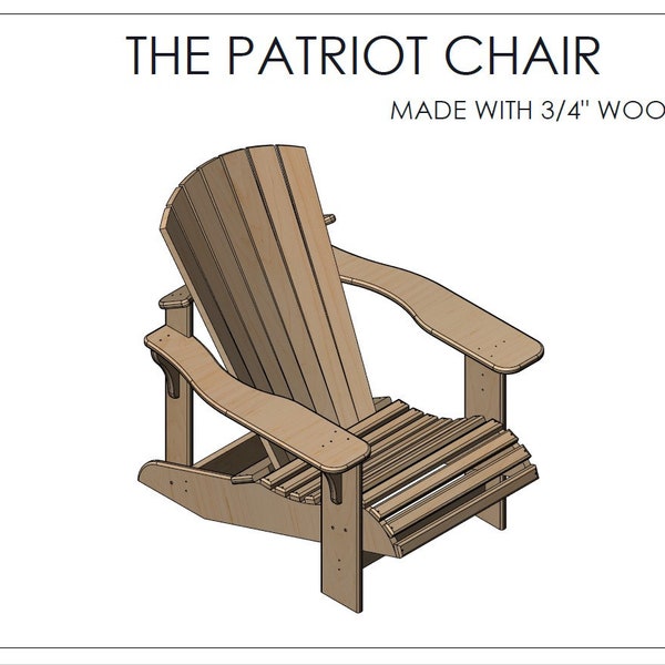 Patriot Wood Outdoor Chair plans and assembly SVG, Vector, Laser Engraving, CNC, Cricut