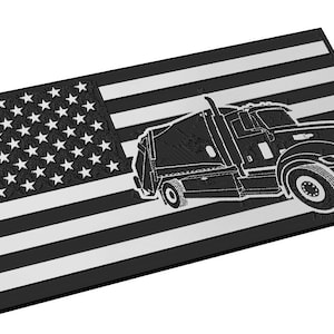 Garbage Truck American Flag SVG, Blaues Halsband, Recycling, Abfallwirtschaft, Müllmann, Vektor, Lasergravur, CNC, Cricut, Glowforge