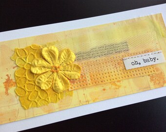 Carte d’art faite à la main - Oh, Baby