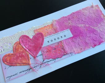 Carte d’art faite à la main - xoxoxo