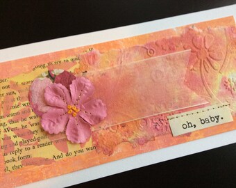 Carte d’art faite à la main - Oh, Baby