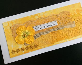 Handmade Art Card - Hello Sunshine