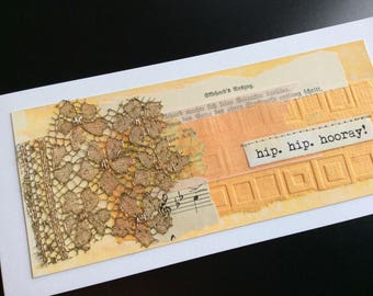 Carte d’art faite à la main - Hanche. Hanche. Hourra!
