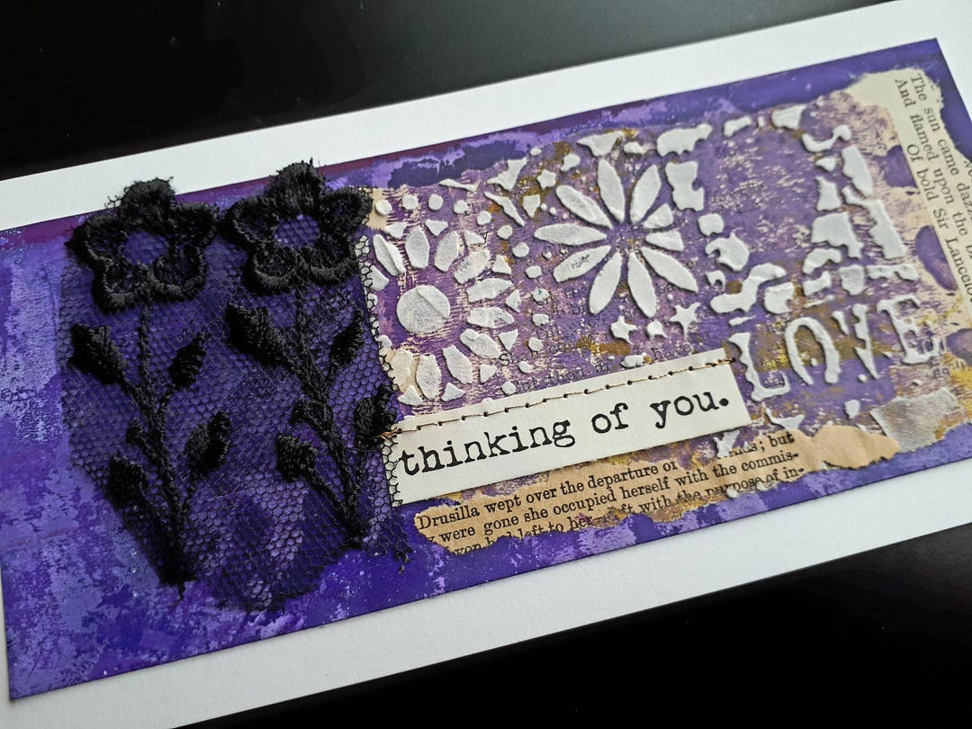 Handmade Art Card - Thinking of You - Etsy