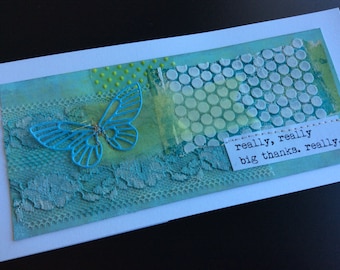 Carte d’art faite à la main - Vraiment, vraiment grand merci.  Vraiment.