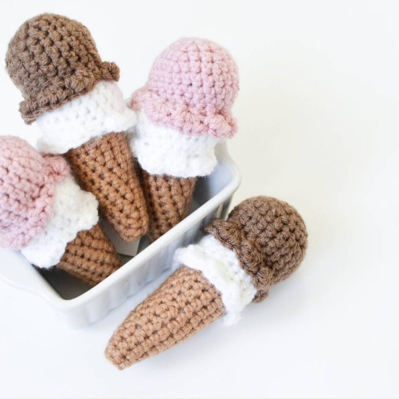 Ice Cream Baby Rattle Crochet Baby Toy Ice Cream Child Size Etsy Canada