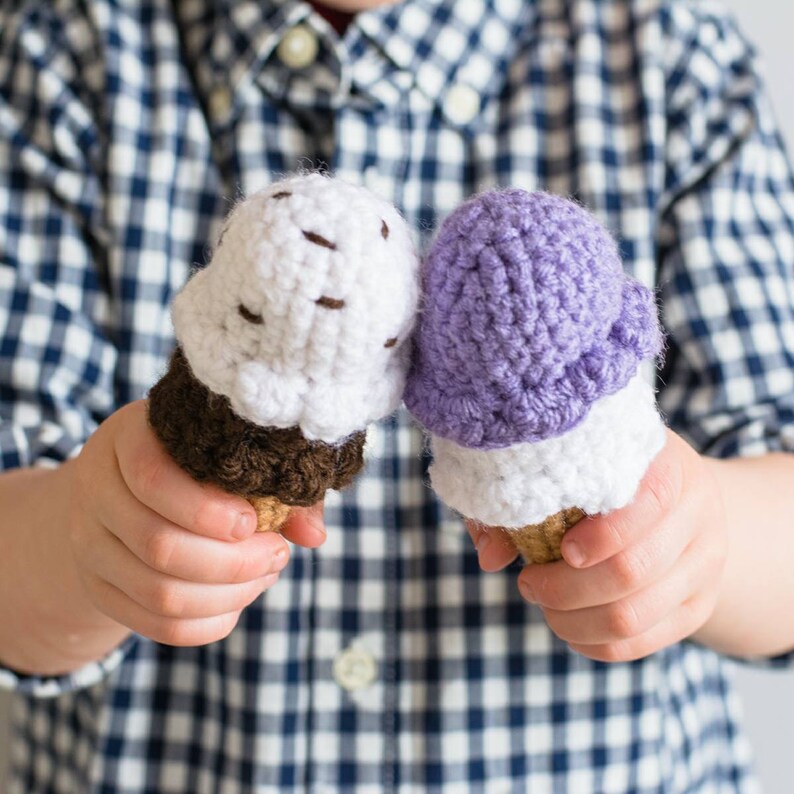 Ice Cream Baby Rattle Crochet Baby Toy Ice Cream Child Size Etsy Canada