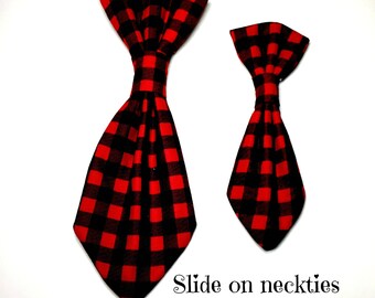 Buffalo plaid necktie/dog necktie