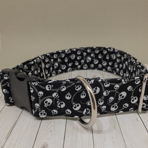 Edgy Black Skull Dog Collar - Halloween Boy Dog Collar