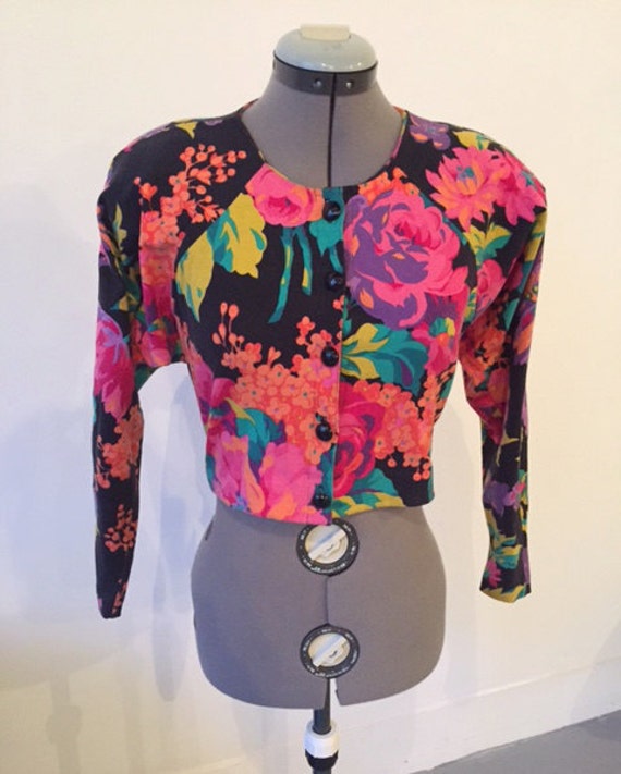 Betsey Johnson 80s punk label crop jacket / size P