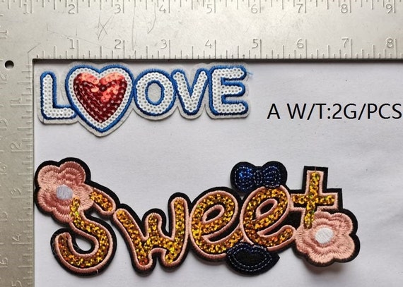 WORD Sequin patches DIY Craft