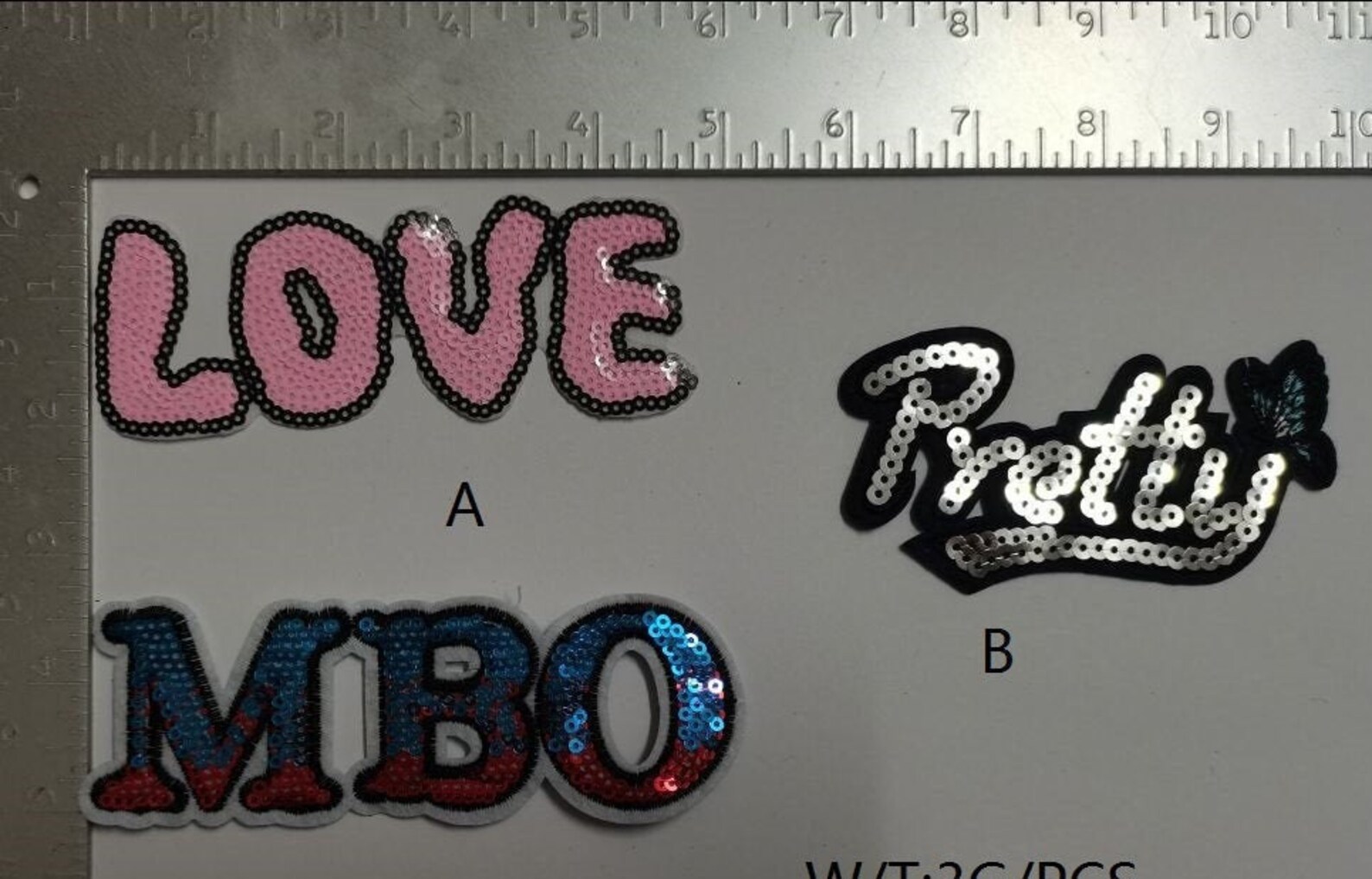 WORD Sequin patches DIY Craft Etsy