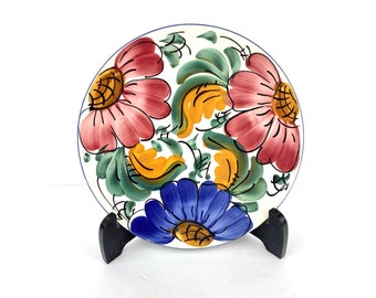 Hand Painted Mexican Style Decorative Floral Plate