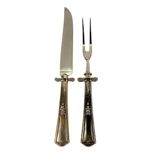 Vintage Sterling Silver Handled Carving Set With Stainless Blade