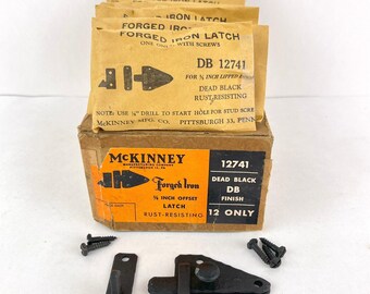 McKinney Forged Iron Cabinet Door Latch Black USA NOS 10