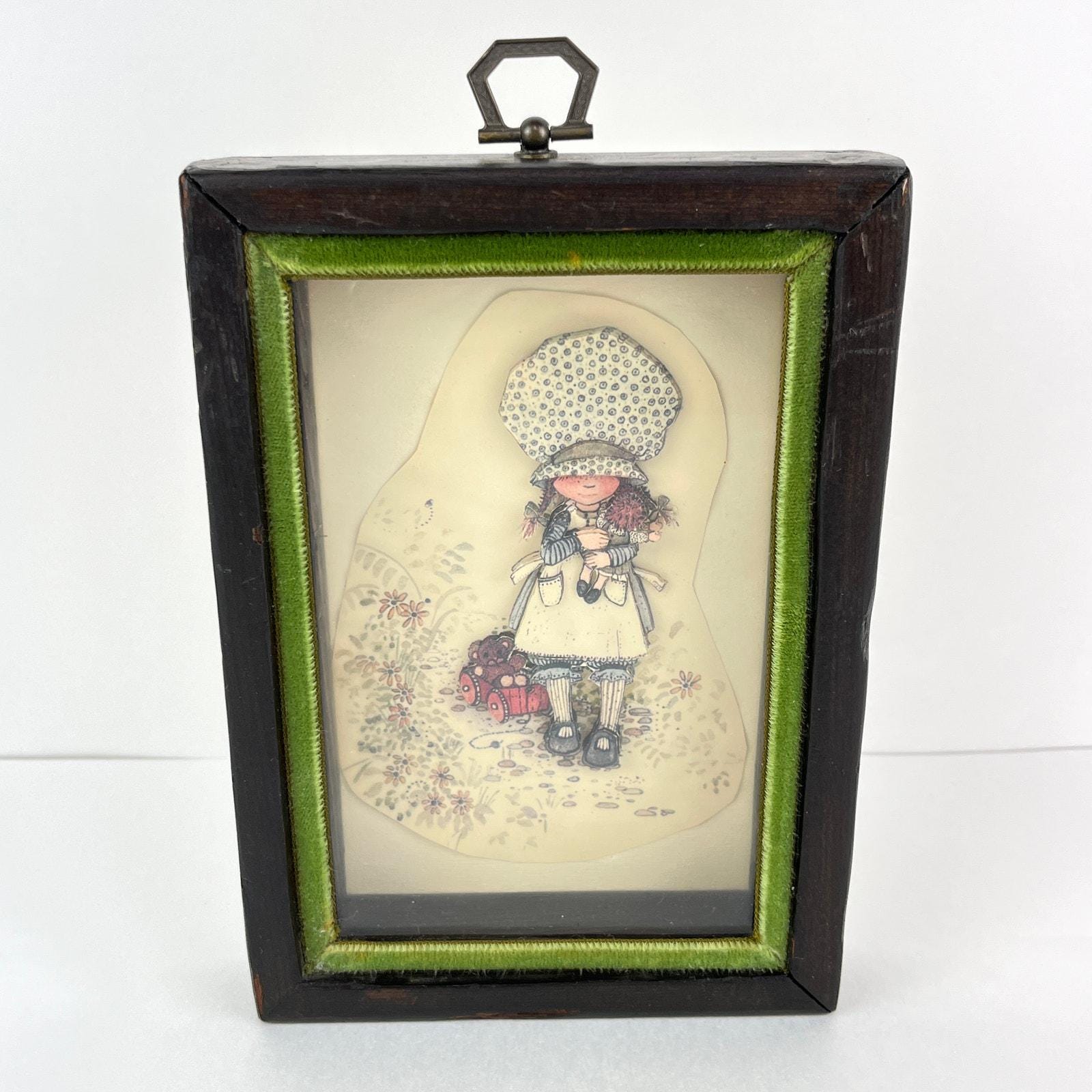 希少！ヴィンテージ HOLLY HOBBIE ウォールデコ 2枚セット Vintage Holly Hobbie Decoupage Wooden Plaque Cottagecore Wall Art