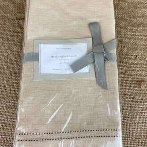 Williams-Sonoma Hemstitched Linen Dinner Napkins Set of 4