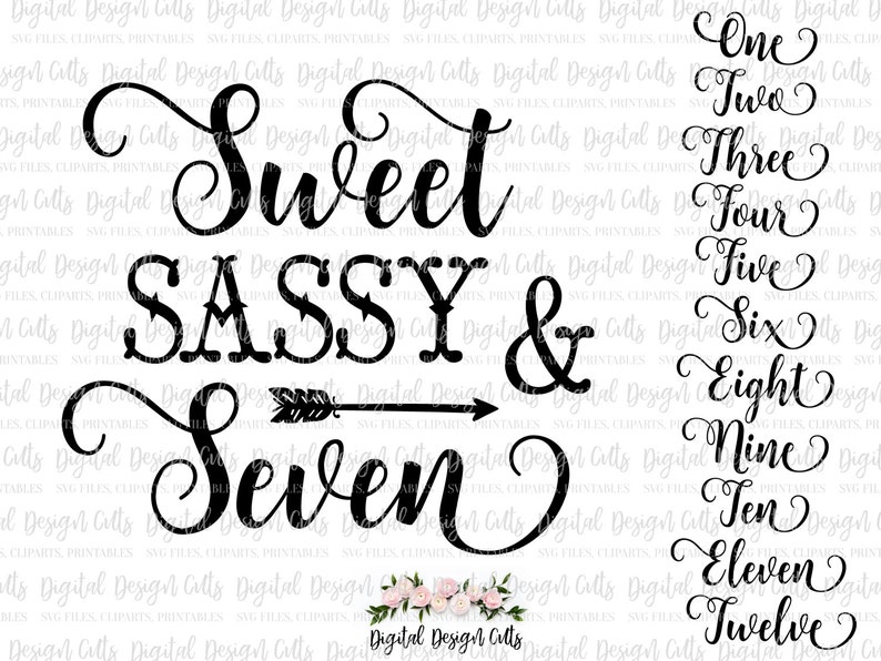 Download Sweet Sassy and Seven Iron-on Sweet Sassy and Three SVG | Etsy