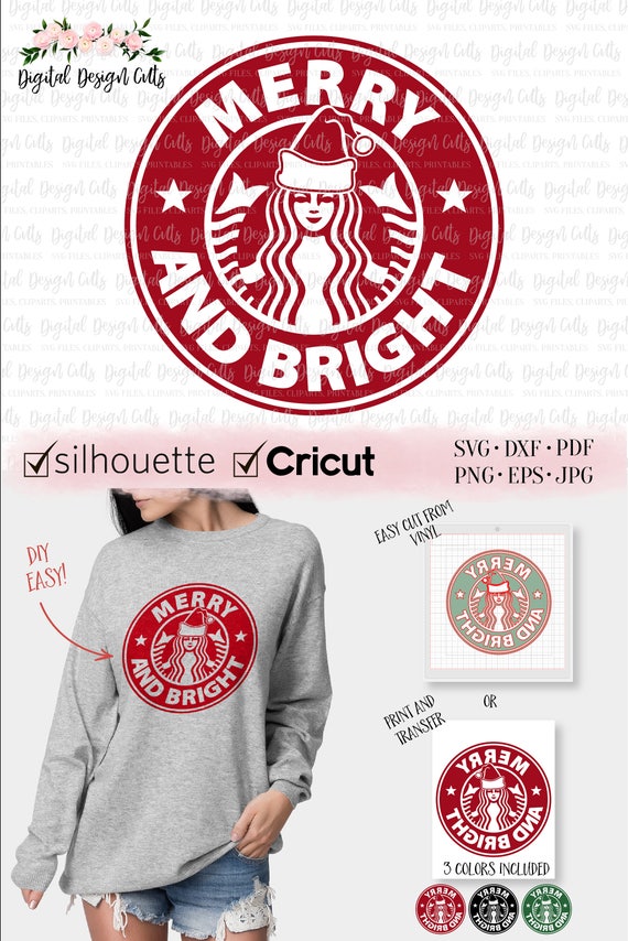 Download Merry And Bright Svg Starbucks Logo Svg Starbuck Christmas Etsy