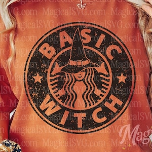 Basic Witch Starbies Logo Halloween SVG, Basic Witch SVG Cutting File, Coffee Lover SVG, Basic Witch png