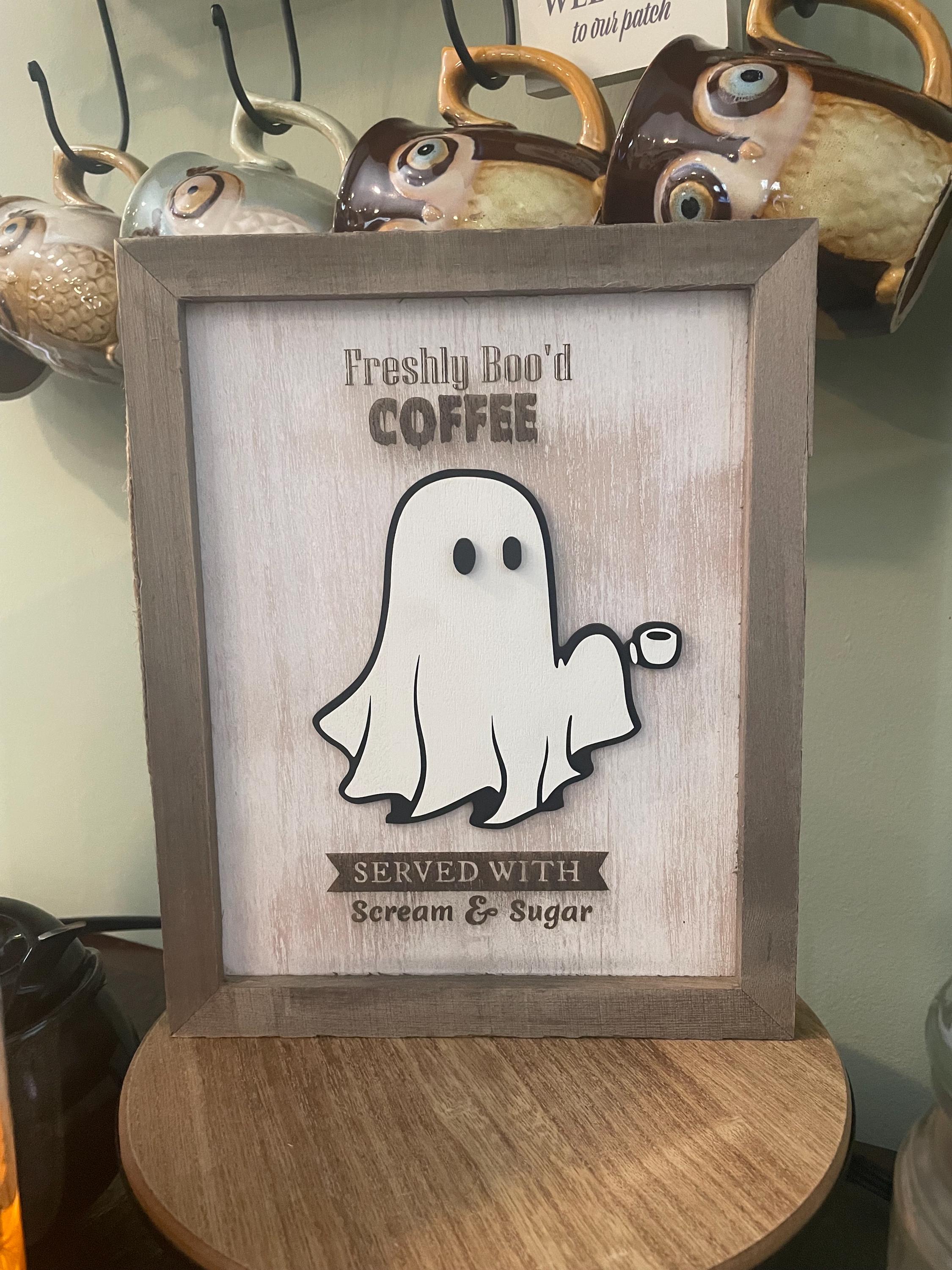 Freshly Boo’d Coffee Sign - Coffee Bar Sign - Halloween Coffee Decor ...