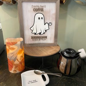 Freshly Boo’d Coffee Sign - Coffee Bar Sign - Halloween Coffee Decor ...