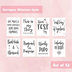 Cartes d'étape de maternité de substitution, lot de 42, maternité de substitution, cartes d'étape de substitution, cartes d'étape de maternité de substitution, cadeau de maternité de substitution