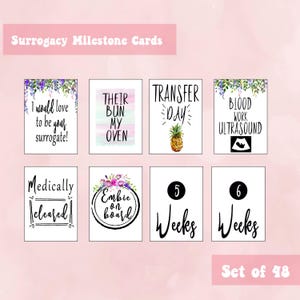 TÉLÉCHARGEMENT NUMÉRIQUE, Cartes de maternité de substitution, grossesse de substitution, lot de 48, aquarelle violette et rose imprimable