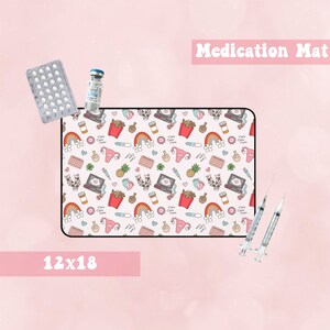 Surrogate Clipart IVF Medication Mat – Fertility Meds Organizer for Surrogacy, Embryo Transfer, IVF Journey, TTC & Infertility Support