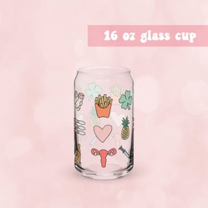 16 oz glass cup, IVF, TTC, ivf gift, surrogate gift, infertility gifts, ivf, surrogacy, surrogate