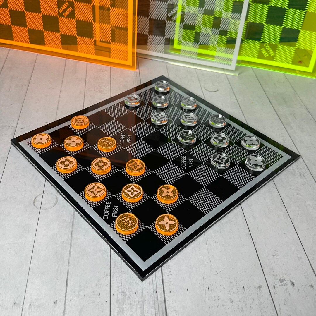 Personalized Acrylic Checker Board | Custom Checkers Set | Modern Board ...