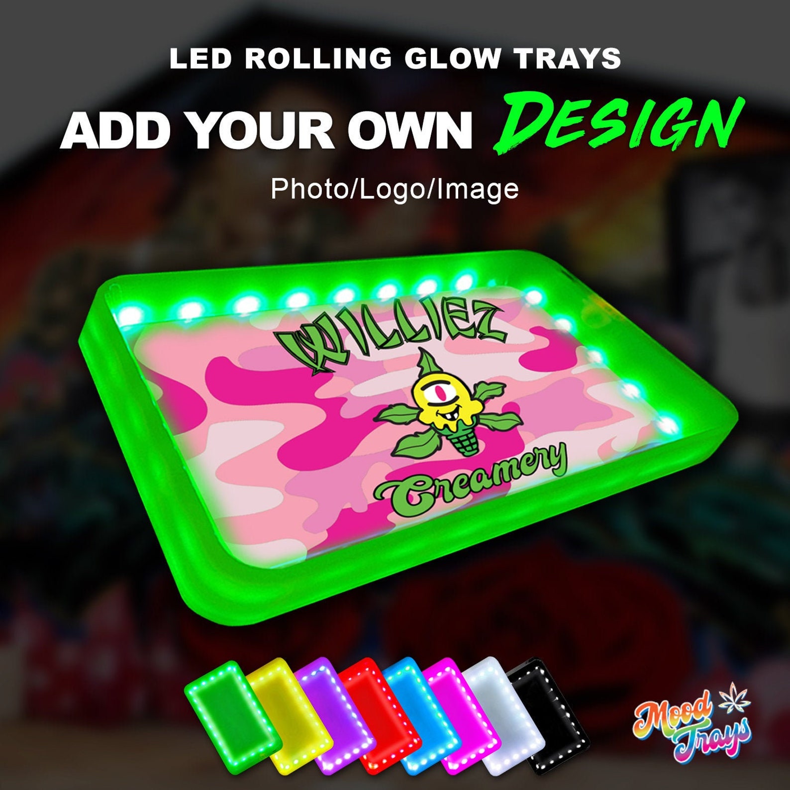 Custom Glow Tray Light Up Rolling Tray Gift Rolling Tray Etsy