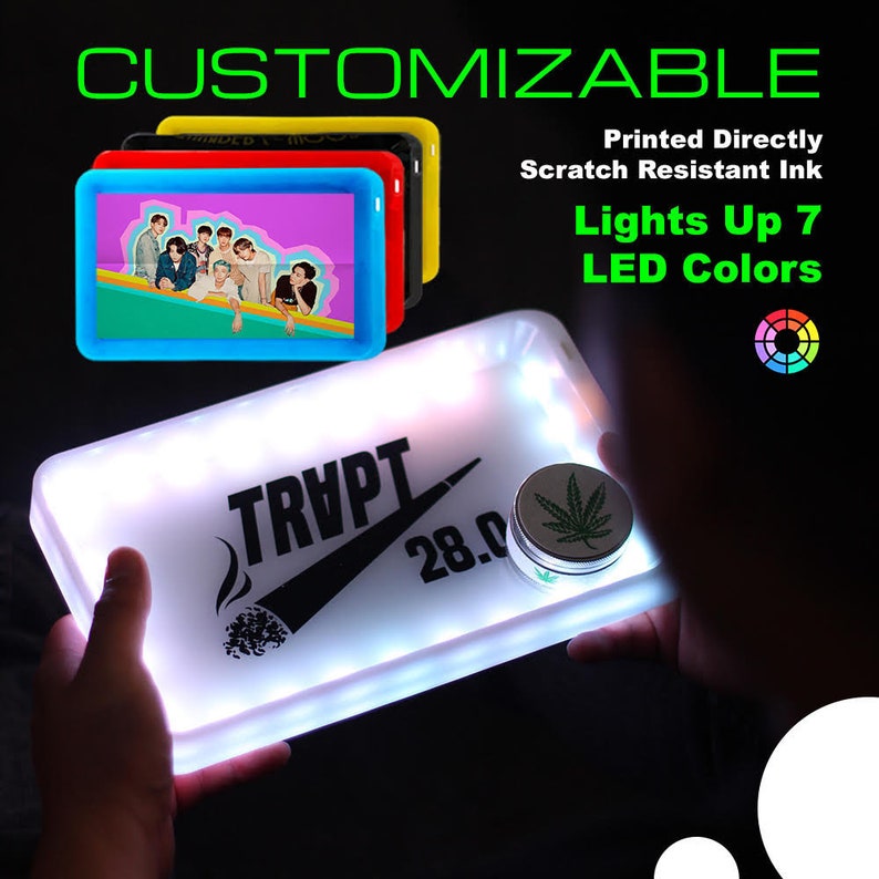 Custom Glow Tray Light up Rolling Tray and Rolling Tray Set Etsy