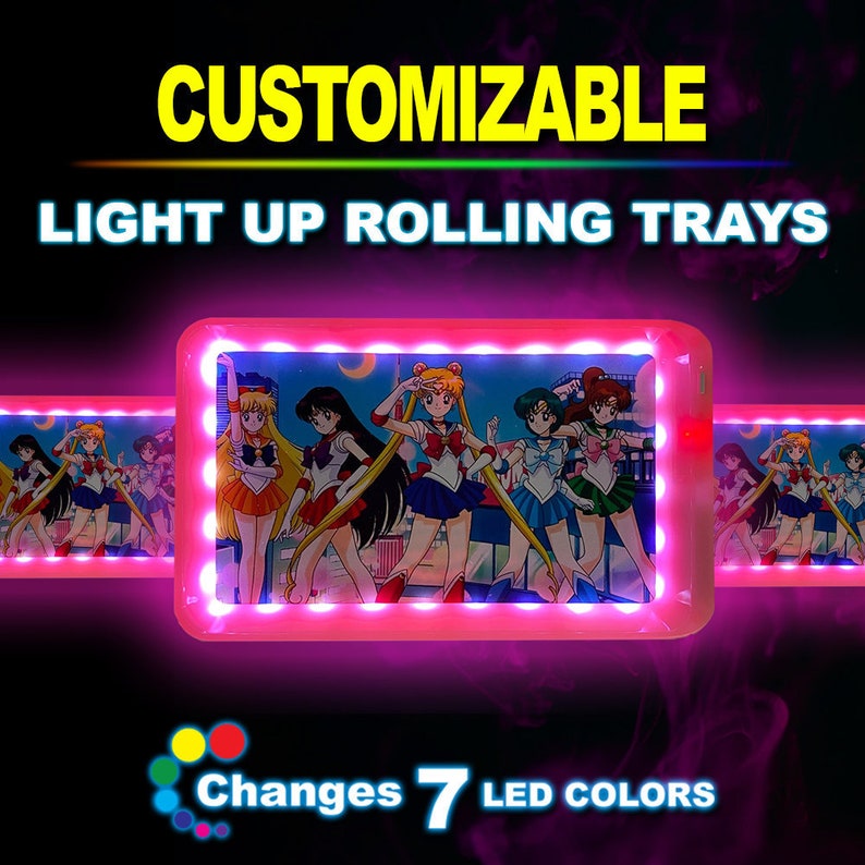 Customize Your Own Glow Tray Light up Sailor Moon Rolling Tray Etsy