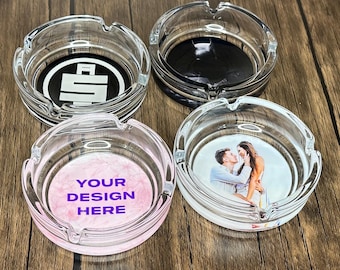 Custom Photo Ashtray – Full-Color Personalized Glass Ashtray, USA Made