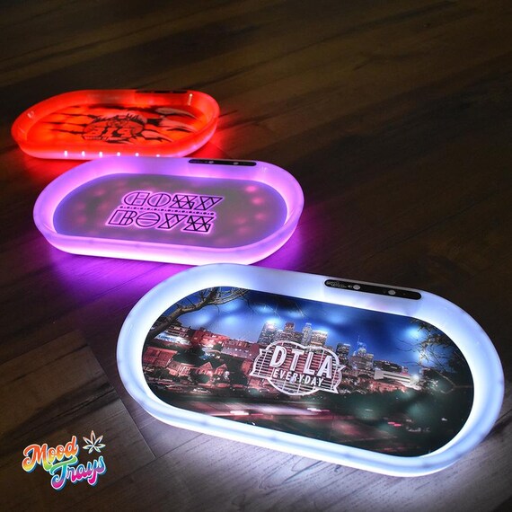 Custom Bluetooth Glow Tray Light up Rolling Tray With Speaker Etsy