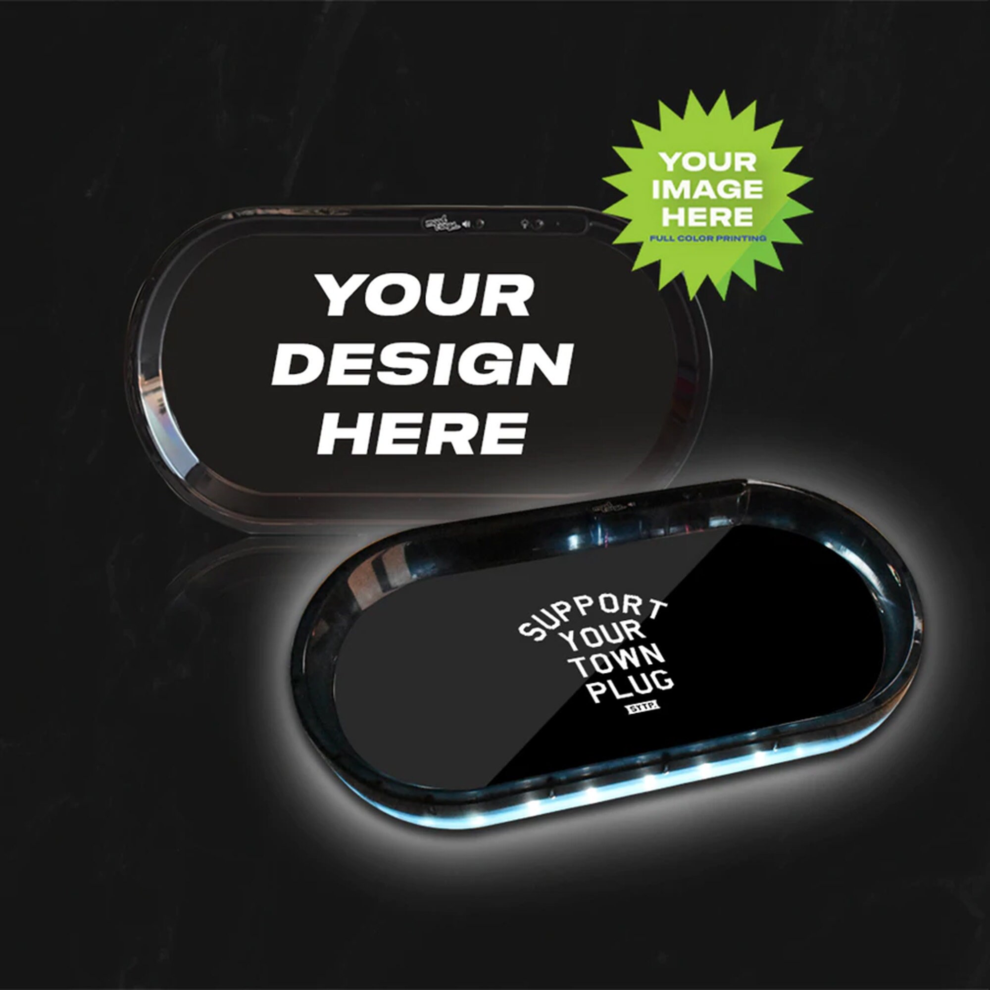 Custom Bluetooth Glow Tray Light up Rolling Tray With Speaker Etsy