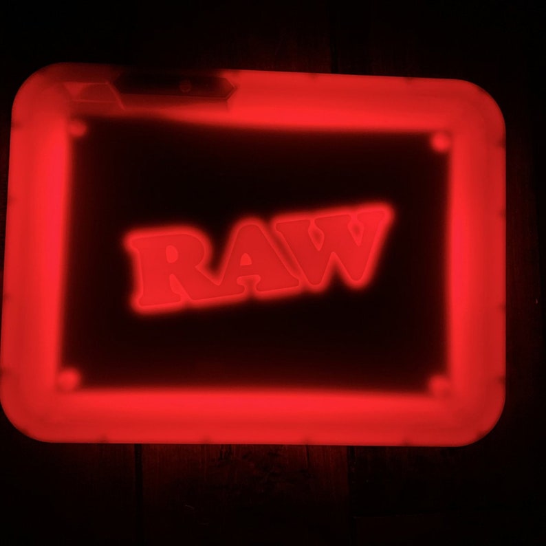 Raw X Glow Tray LED Rolling Glow Tray Custom Glowing Tray Etsy